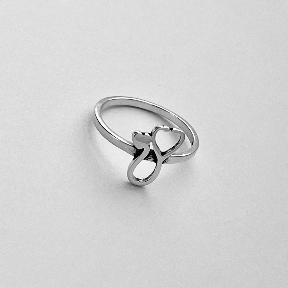 Sterling Silver Heart Stethoscope Ring, Doctor Ri… - image 8